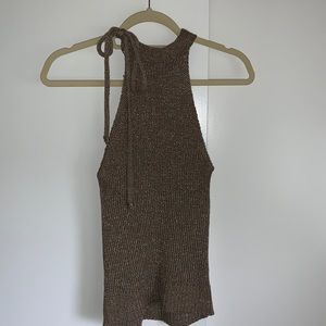 Zara knit tie neck sweater